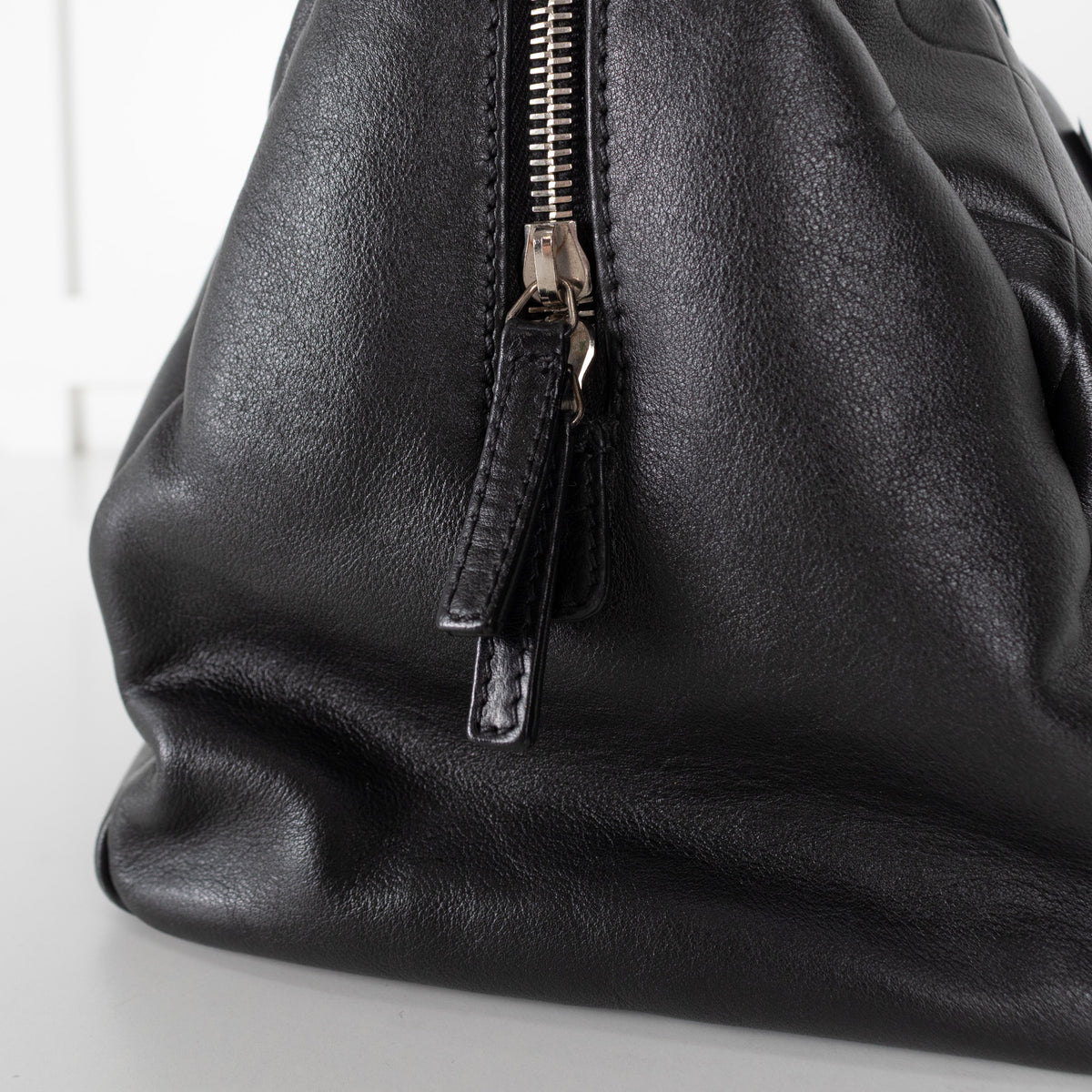 Chanel Black Calf Skin All Day Boston Bowler Bag