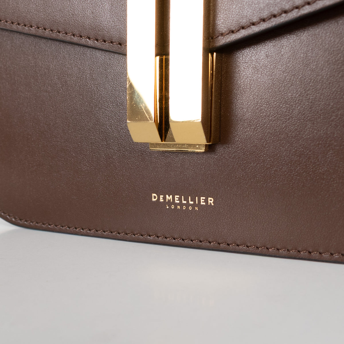 Demellier Chocolate Brown Leather Vancouver Crossbody Bag