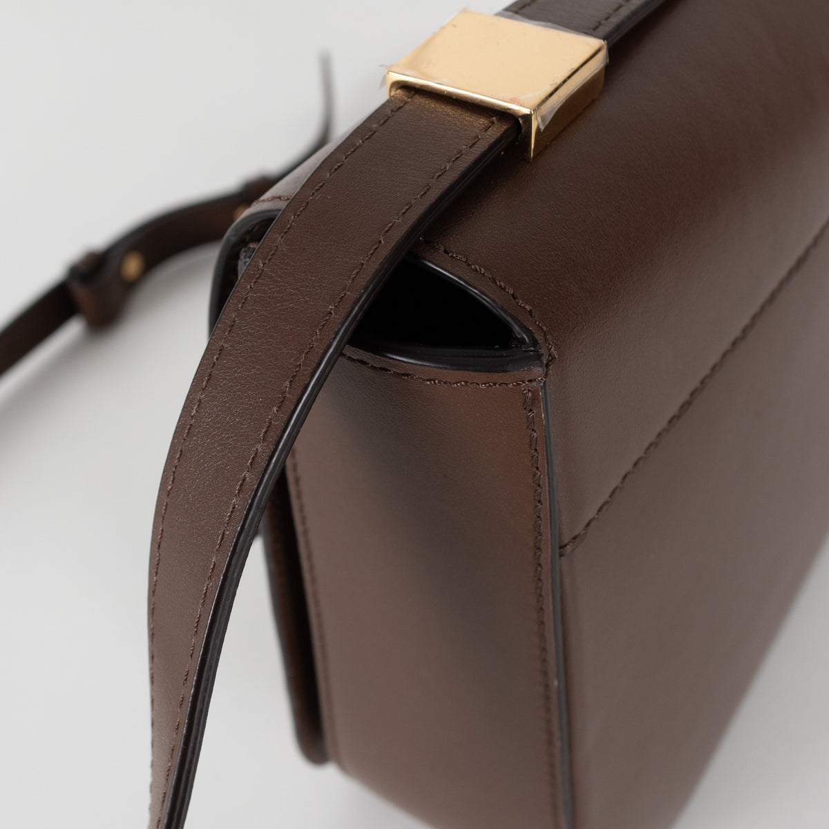 Demellier Chocolate Brown Leather Vancouver Crossbody Bag