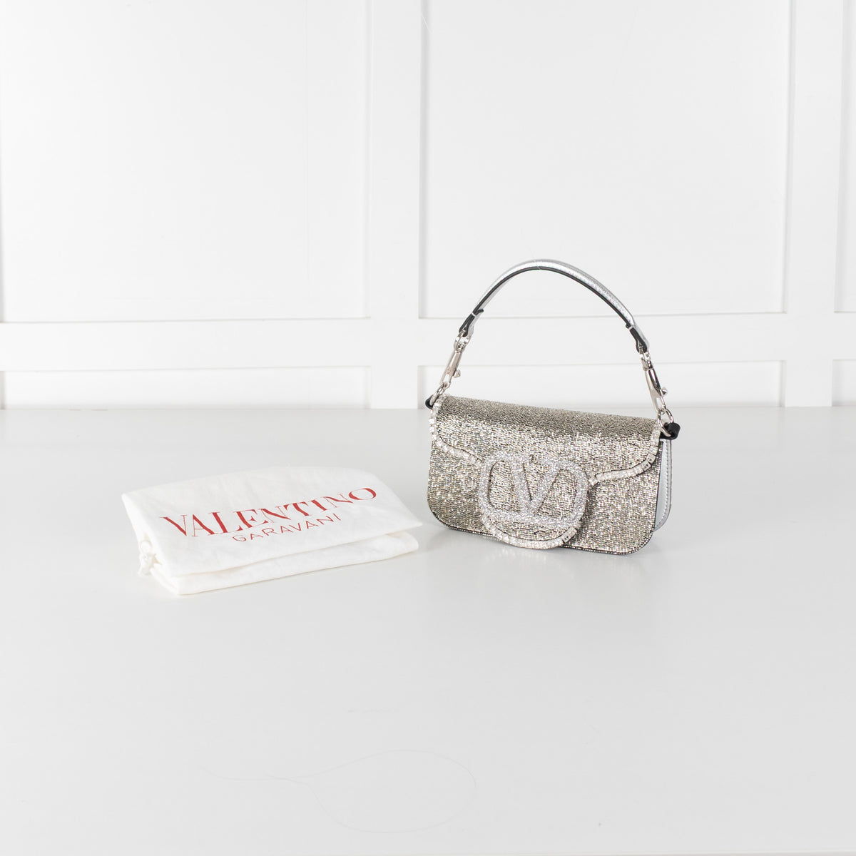Valentino Garavani Loco Small Crystal Ecrusted Shoulder/Cross Body Bag