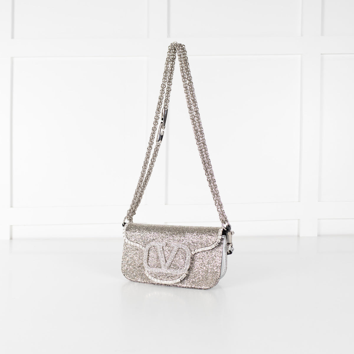 Valentino Garavani Loco Small Crystal Ecrusted Shoulder/Cross Body Bag