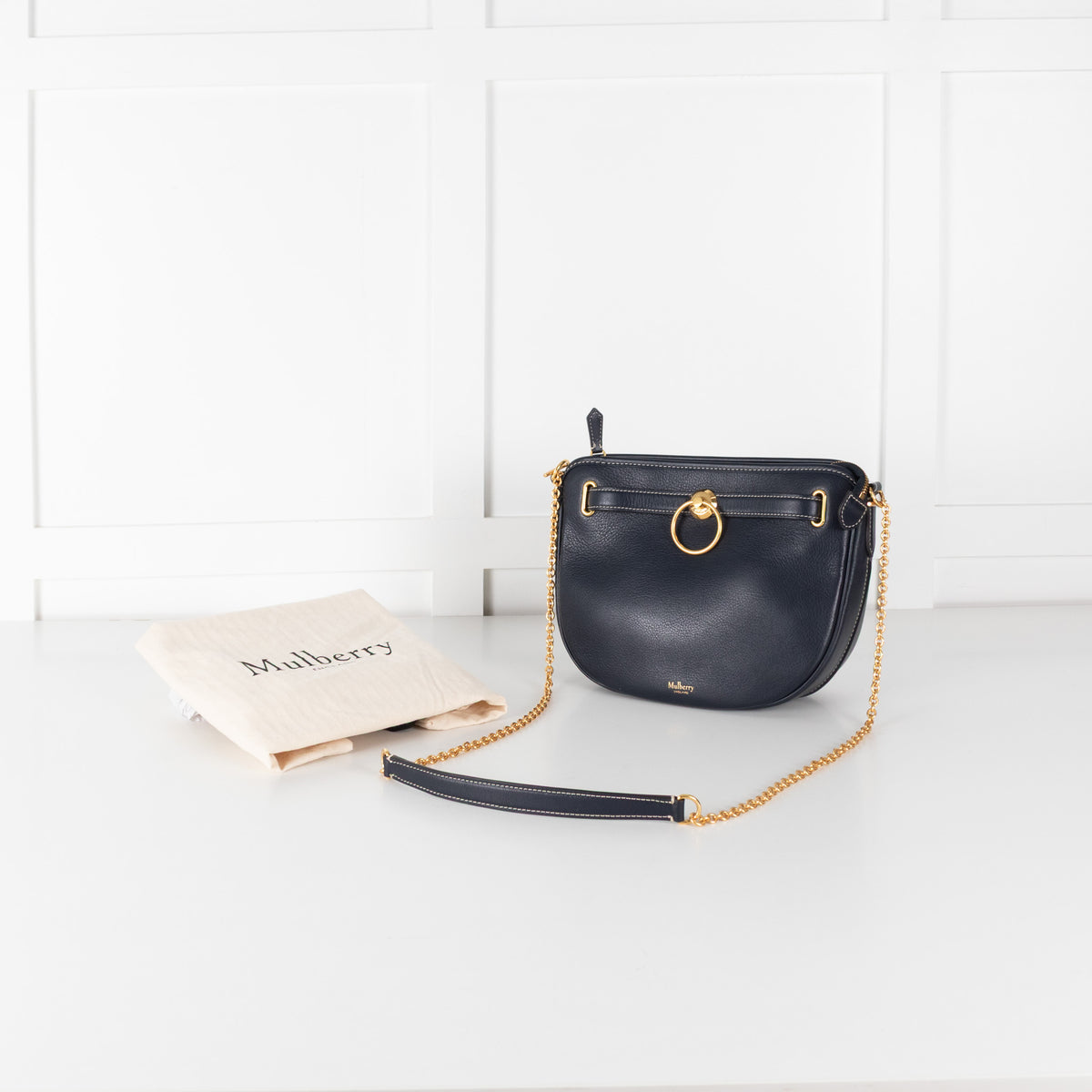 Mulberry Navy  Brockwell Silky Calf  Bag