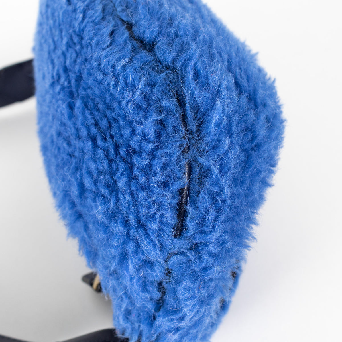 Max Mara Blue Faux Fur Leather Strap Bum Bag