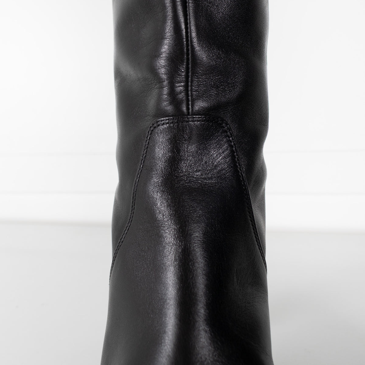 Maje Black Square Toe Leather Boots
