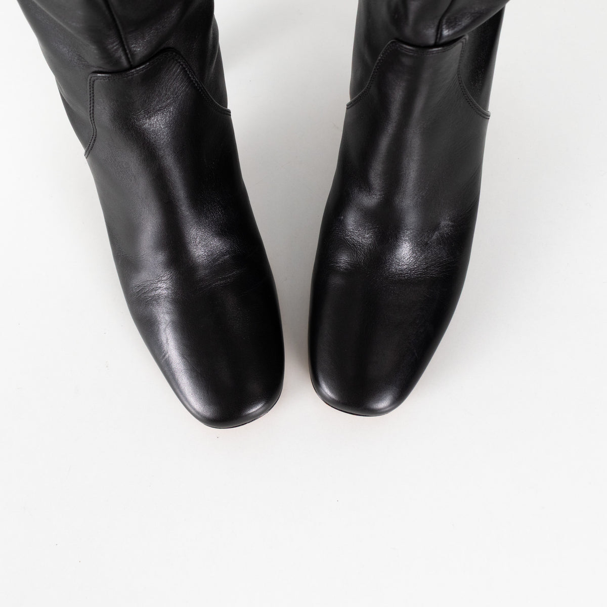 Maje Black Square Toe Leather Boots