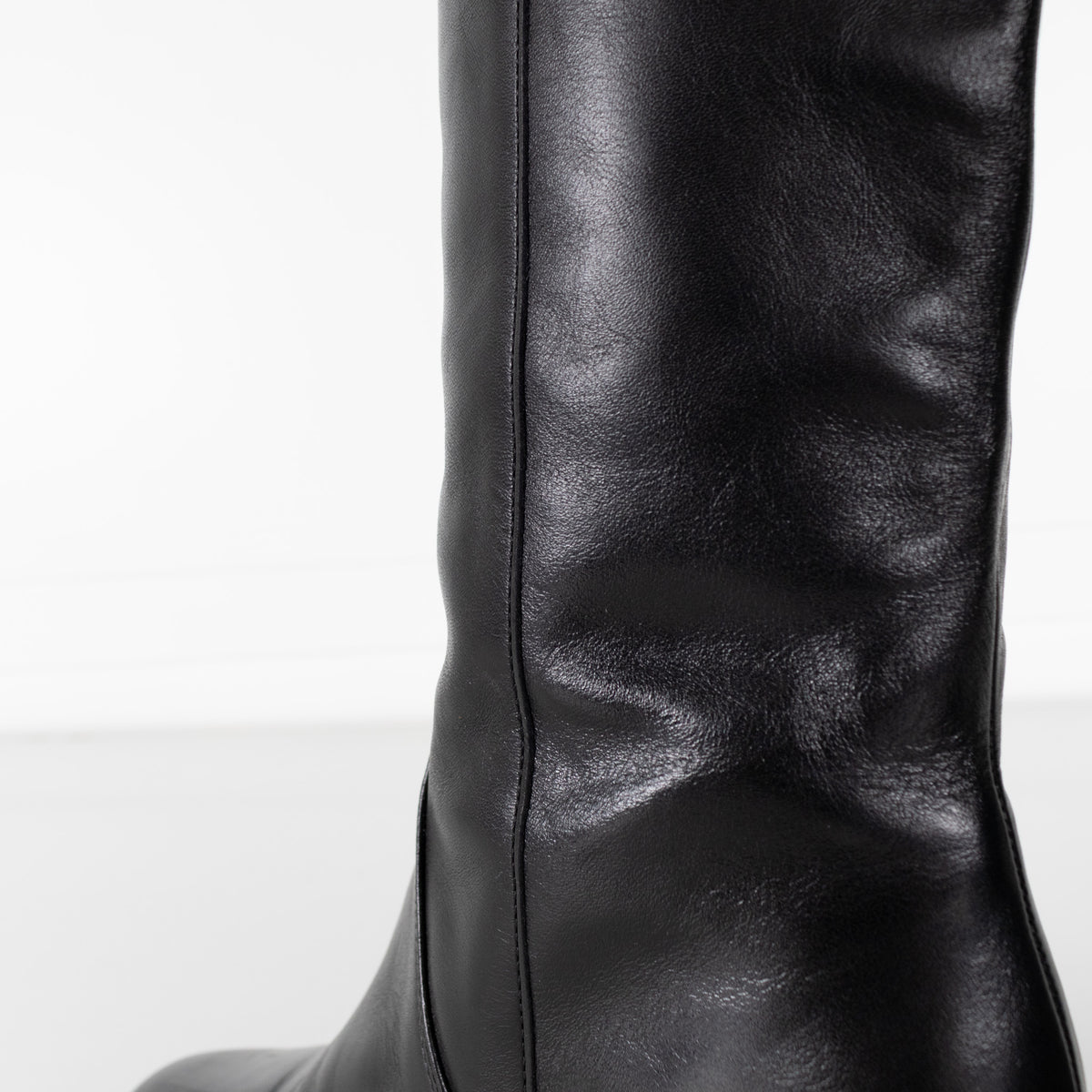 Maje Black Square Toe Leather Boots