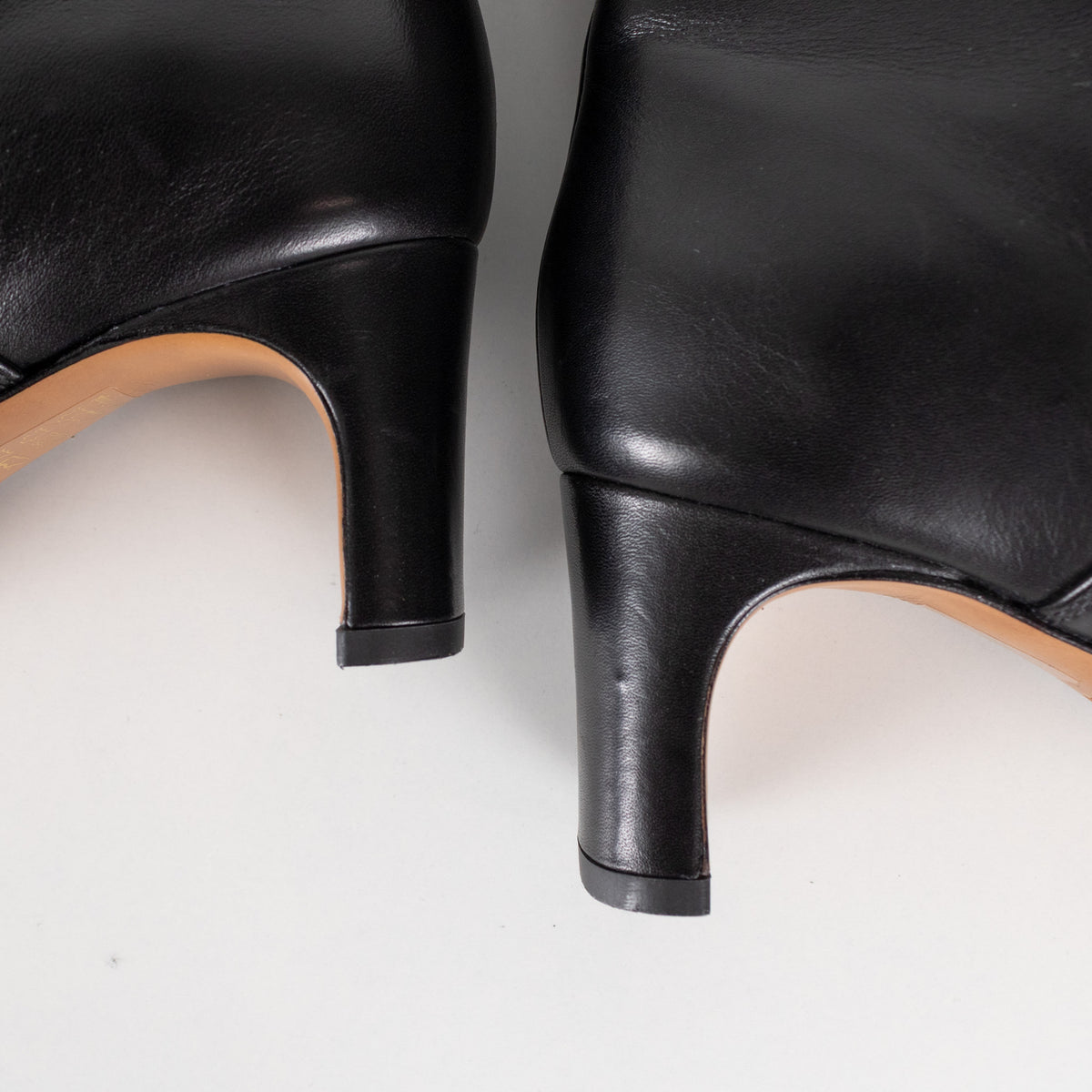 Maje Black Square Toe Leather Boots