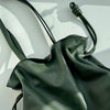 Loewe Green Flamenco Knot Large Leather Clutch Bag