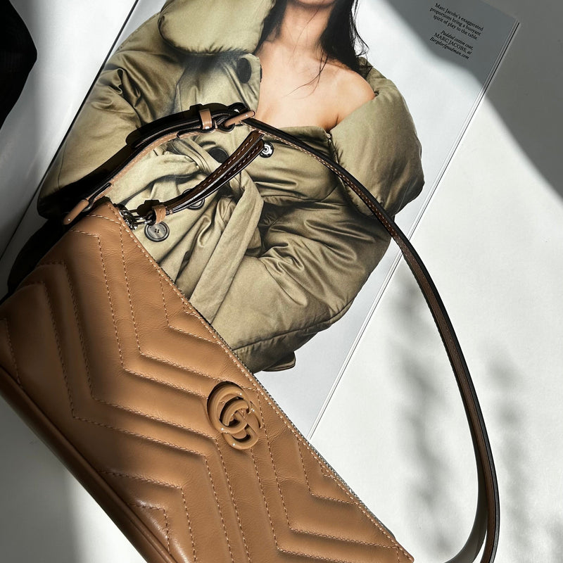 Gucci GG Nude Quilted Leather Shoulder Bag