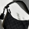Gucci Black Monogram Horsebit Slim Small Shoulder Bag