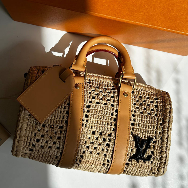 Louis Vuitton Raffia Keepall 25 Bandouliere