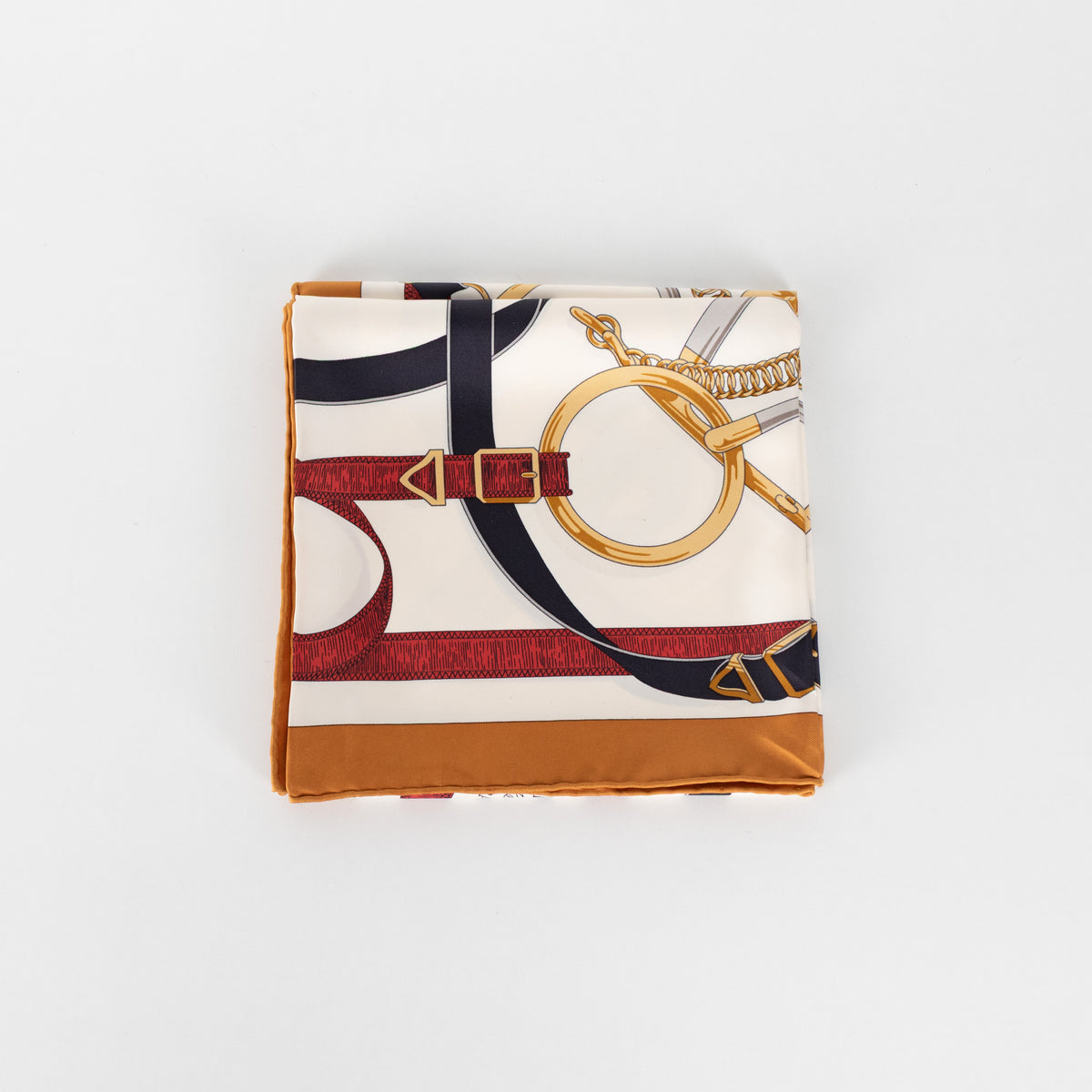 Hermes Cream Eperon d'Or Silk Scarf