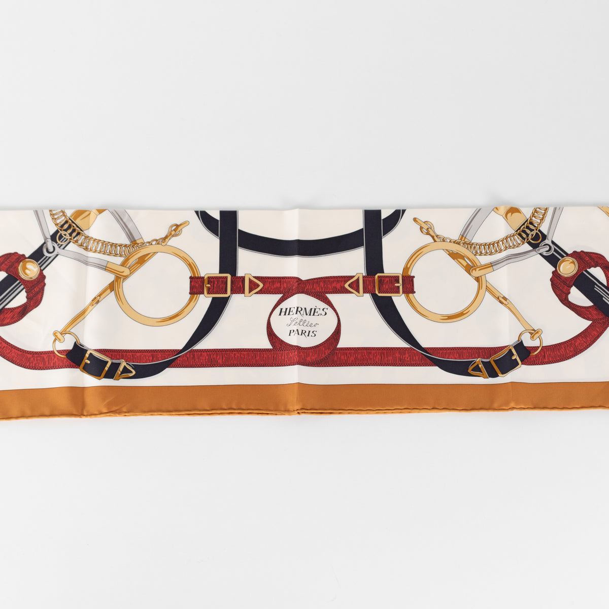 Hermes Cream Eperon d'Or Silk Scarf
