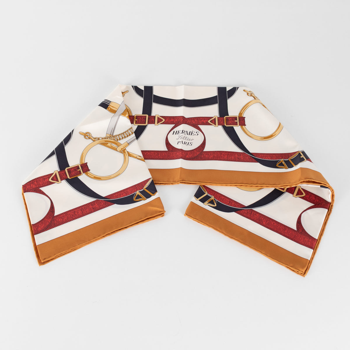 Hermes Cream Eperon d'Or Silk Scarf