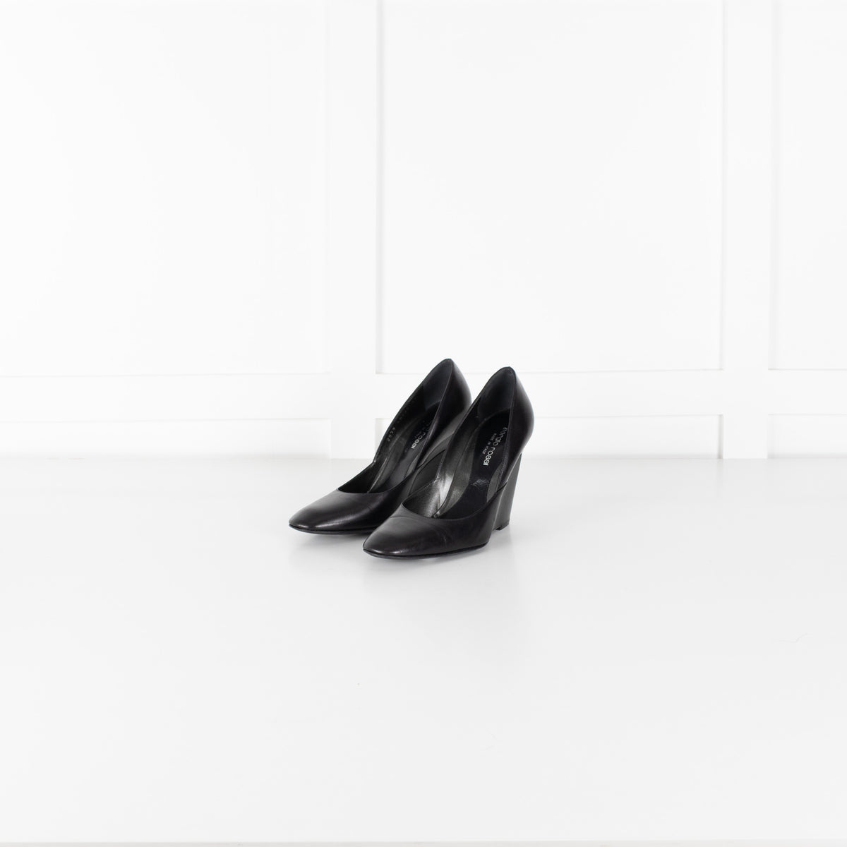 Sergio Rossi Black Wedge High Heel