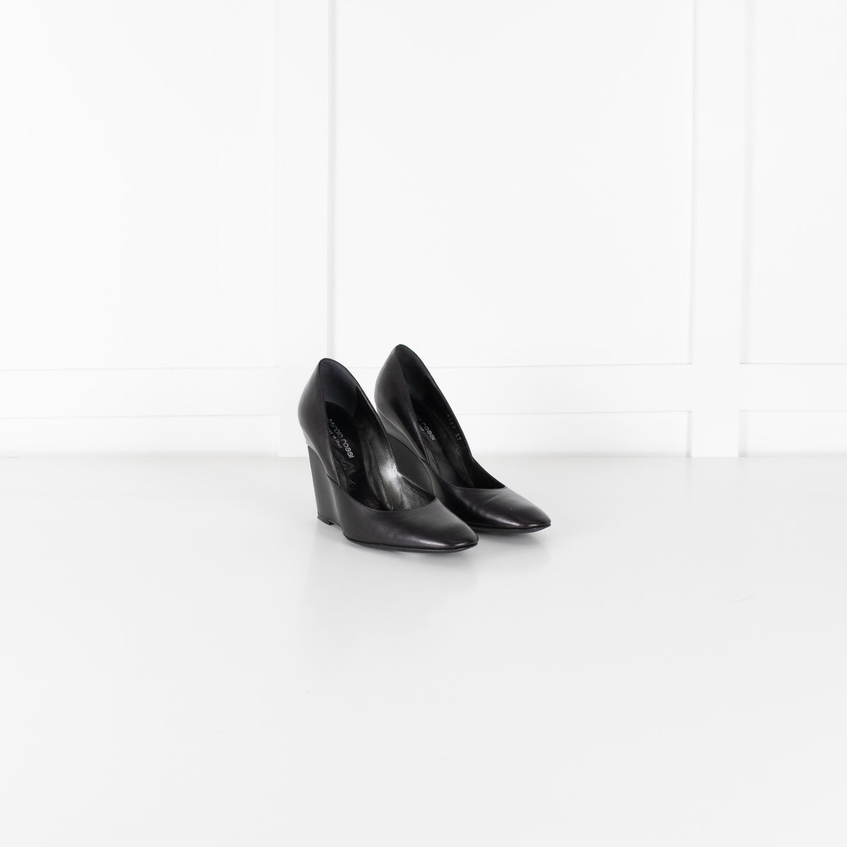 Sergio Rossi Black Wedge High Heel