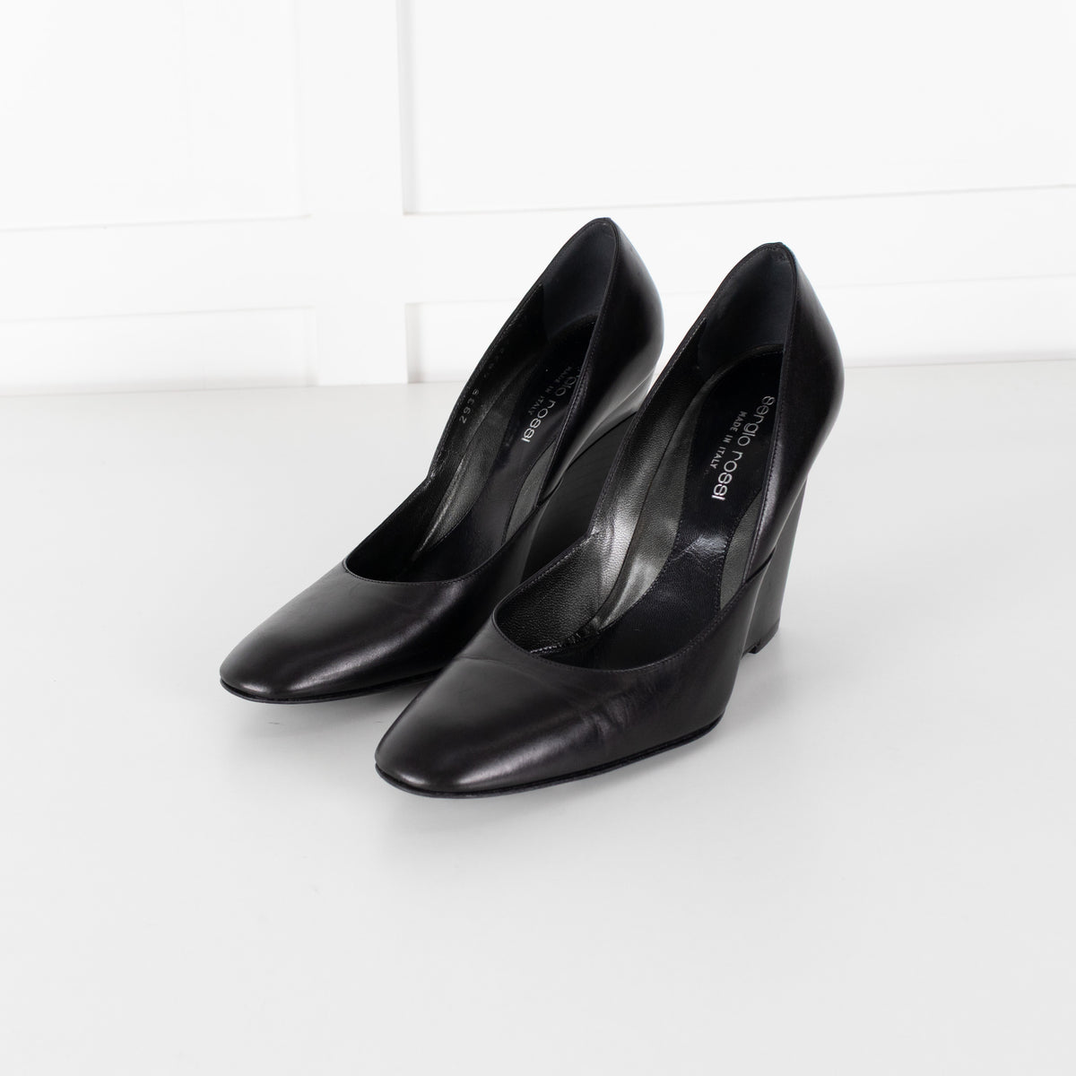 Sergio Rossi Black Wedge High Heel
