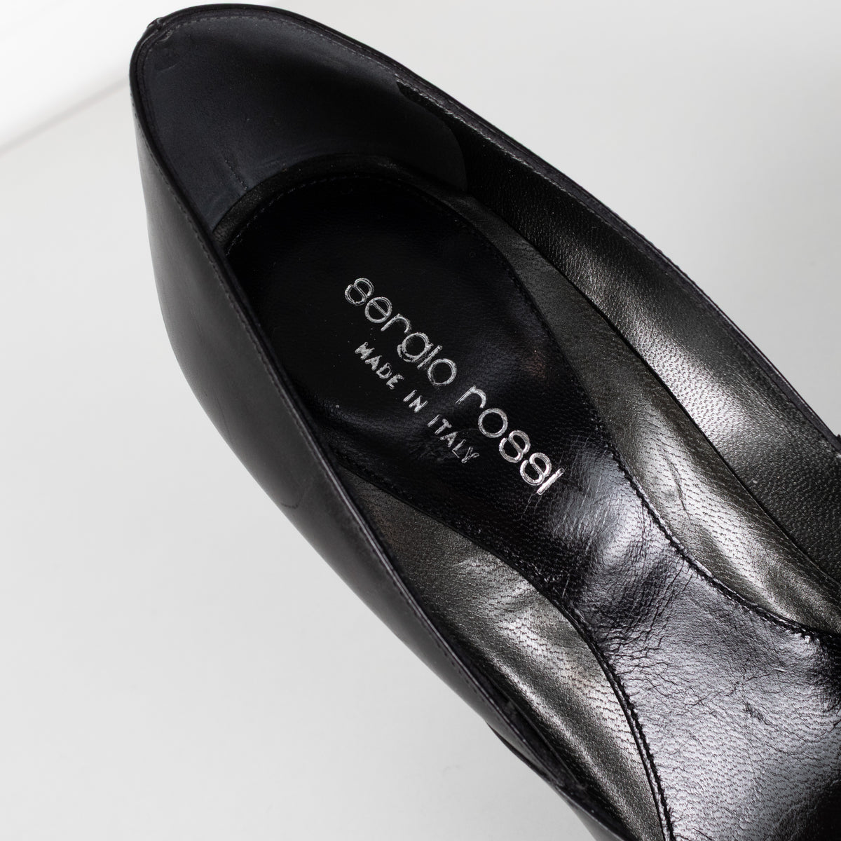 Sergio Rossi Black Wedge High Heel