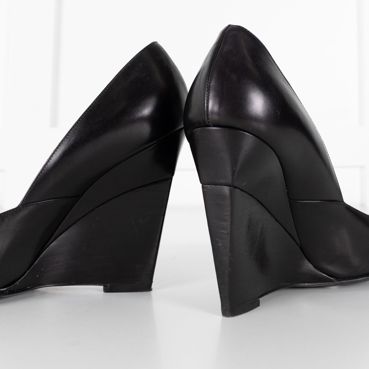 Sergio Rossi Black Wedge High Heel