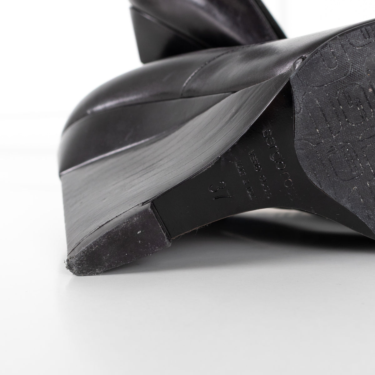 Sergio Rossi Black Wedge High Heel