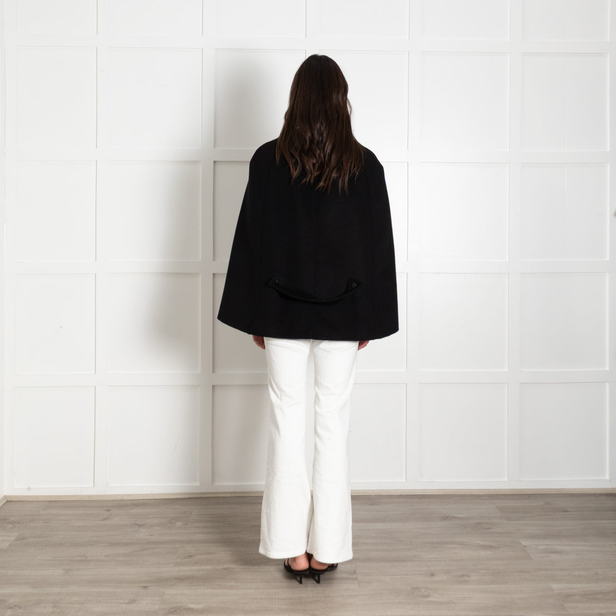 Louise Kennedy Black Wool Blend Short Cape
