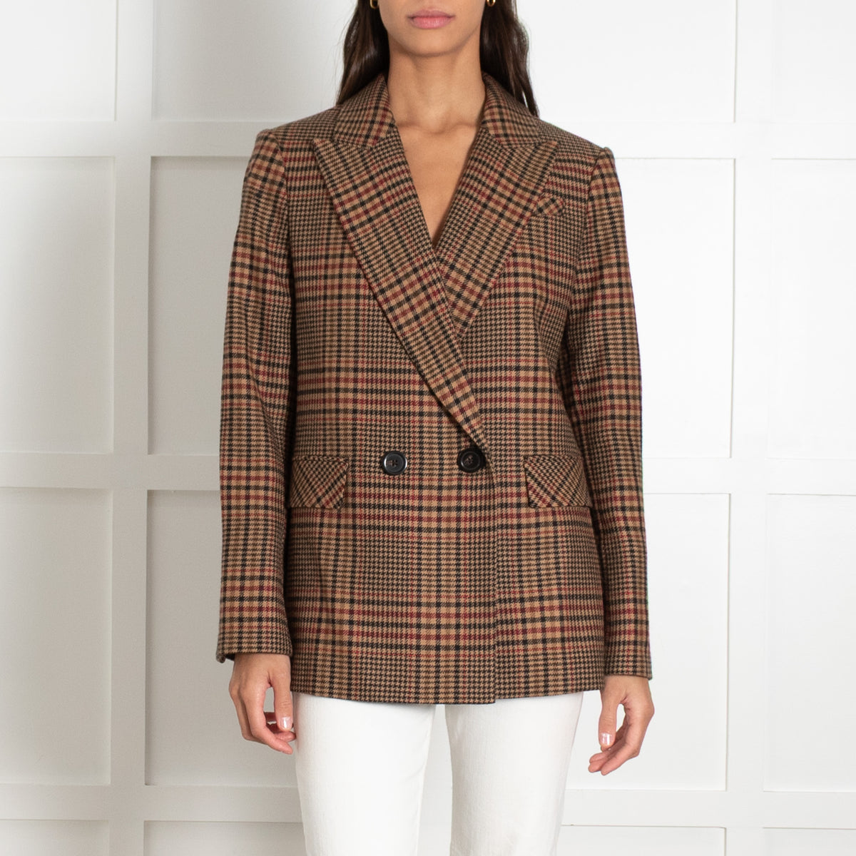 Veronica Beard Sevyn Plaid Tan and Black Blazer