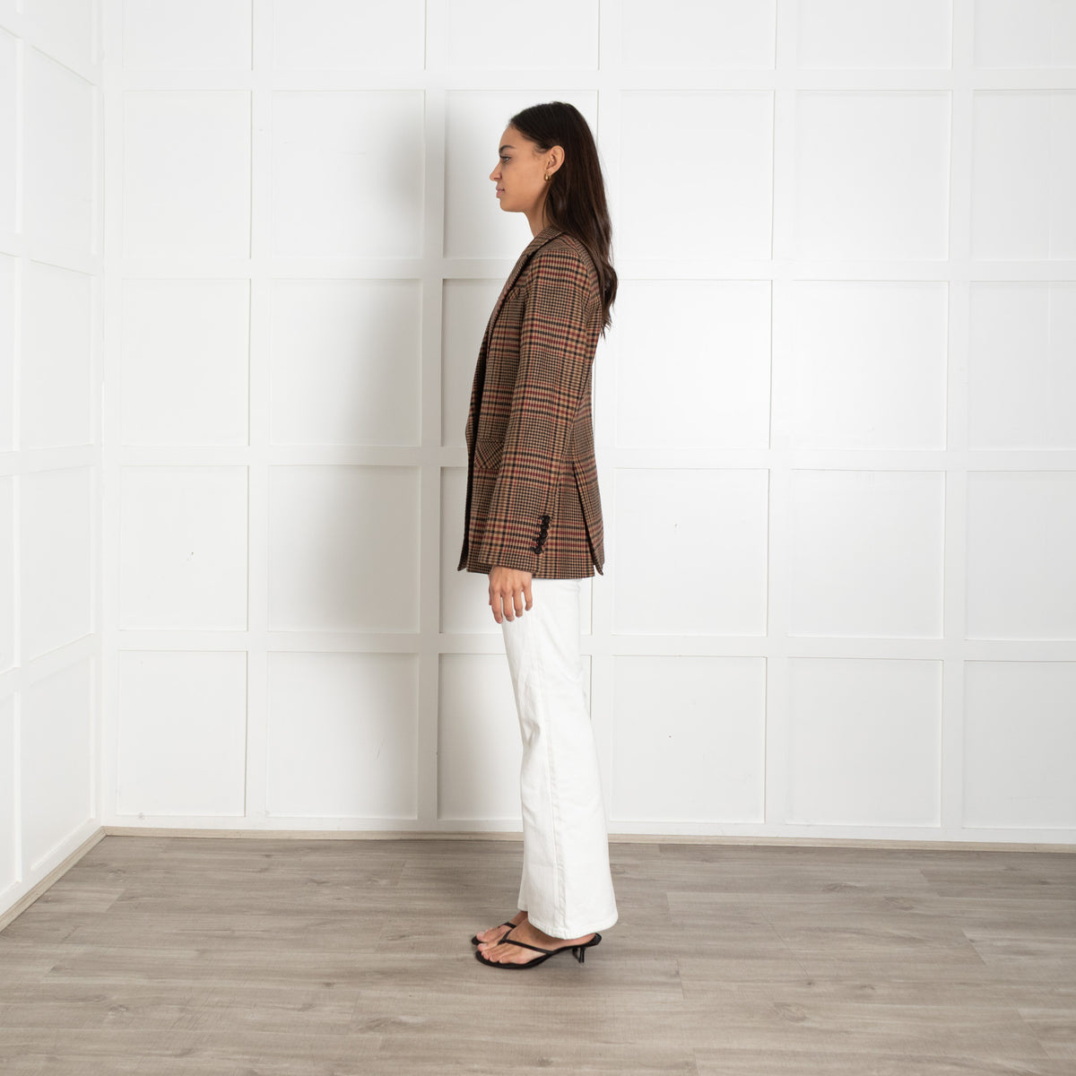 Veronica Beard Sevyn Plaid Tan and Black Blazer
