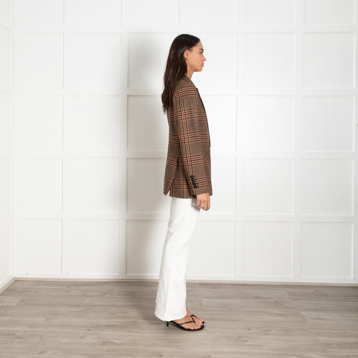 Veronica Beard Sevyn Plaid Tan and Black Blazer