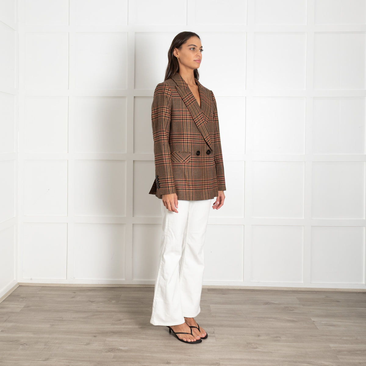 Veronica Beard Sevyn Plaid Tan and Black Blazer