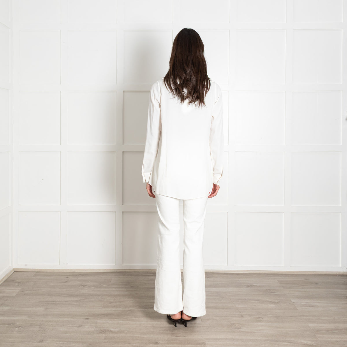 No 21 Cream Pleats And Frill Detail Blouse