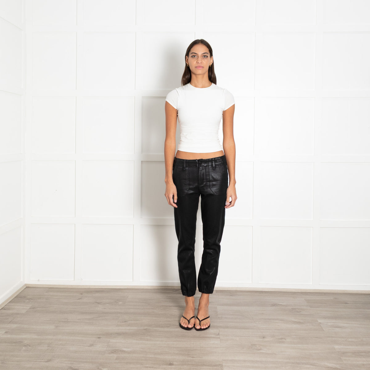 Paige Black Coated Mayslie Jogger (26 inch)