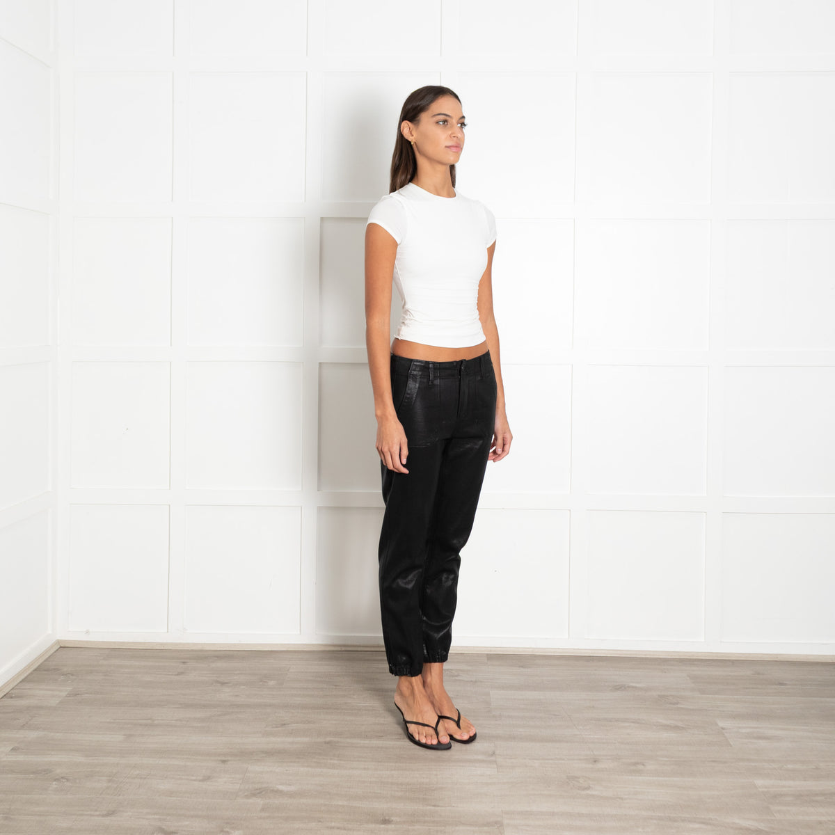 Paige Black Coated Mayslie Jogger (26 inch)