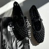 Le Monde Beryl Black Woven Mary Jane Shoes