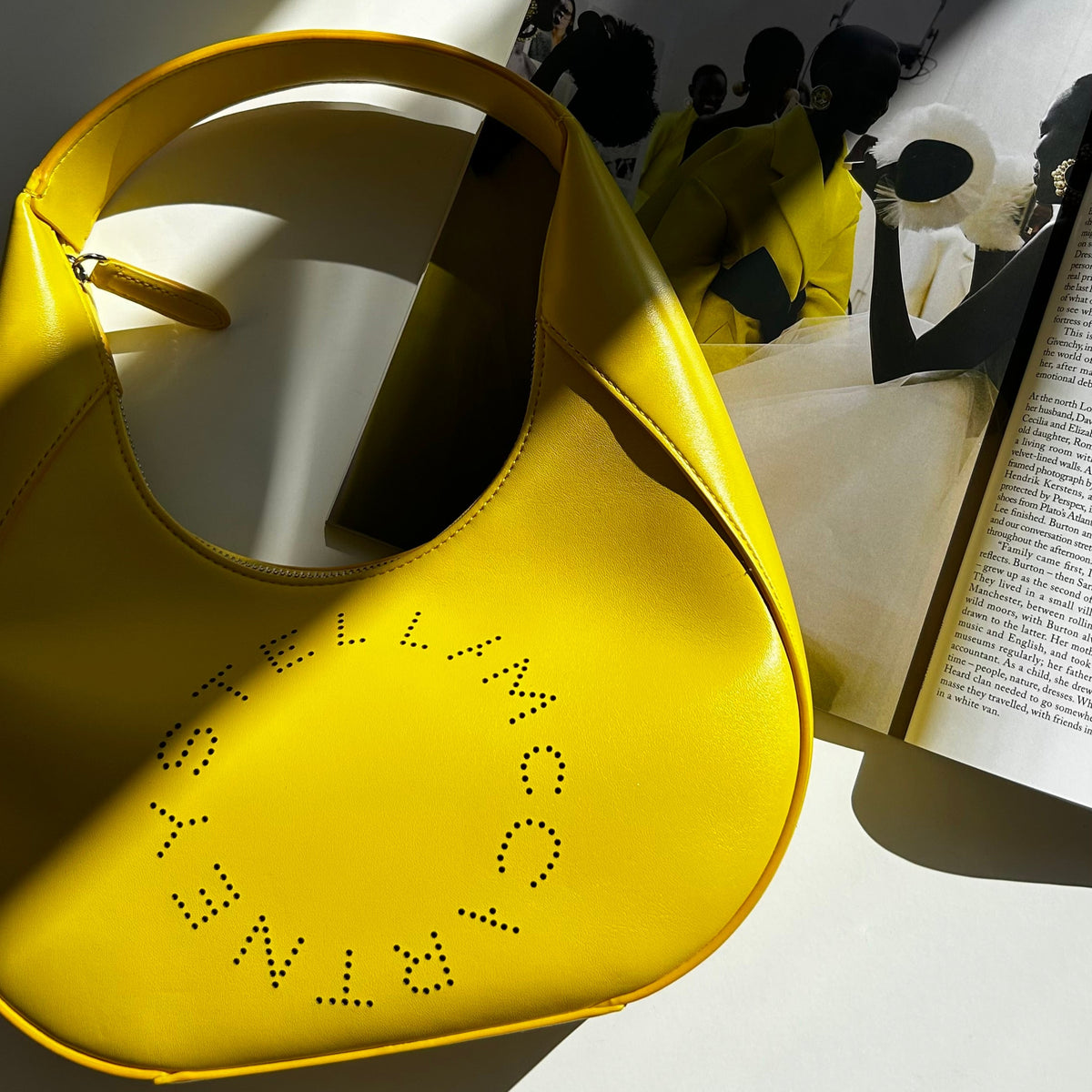 Stella McCartney Yellow Small Logo Shoulder Bag
