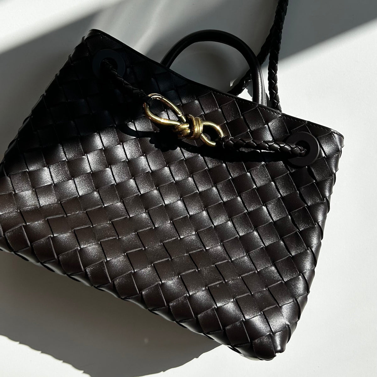 Bottega Veneta Small Brown Andiamo Bag