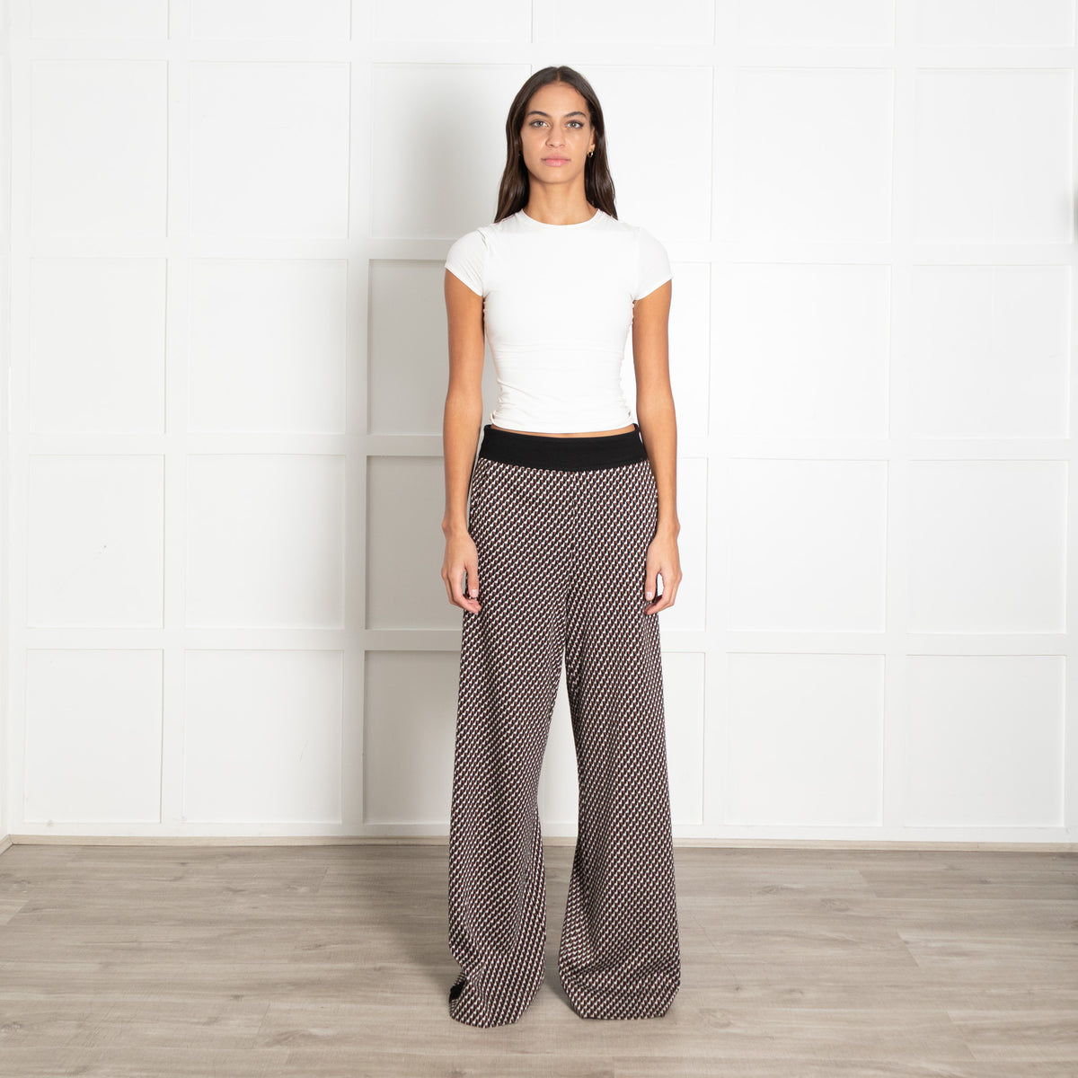 Me+Em Multicolour Geometric Pattern Wide-Leg Trousers