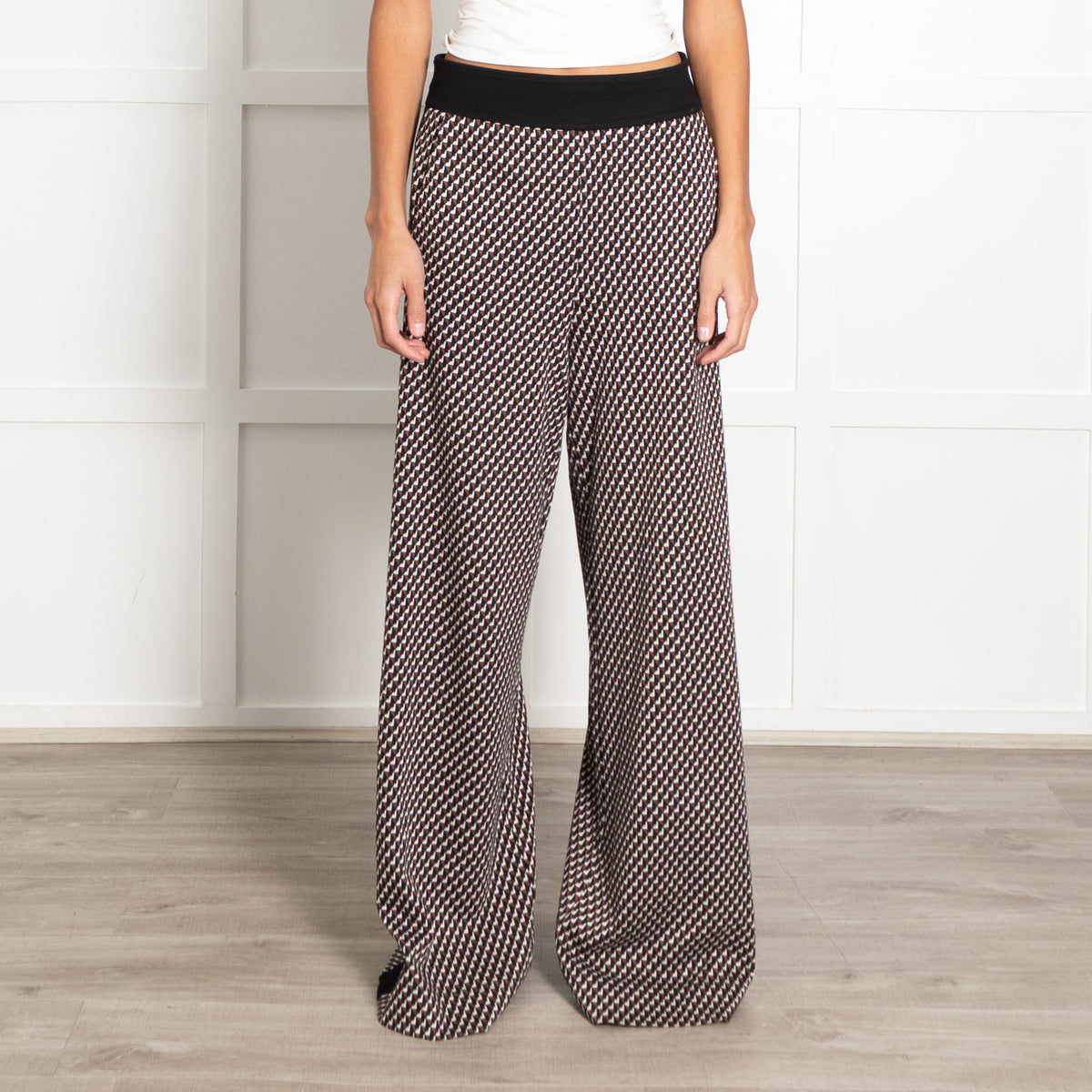 Me+Em Multicolour Geometric Pattern Wide-Leg Trousers