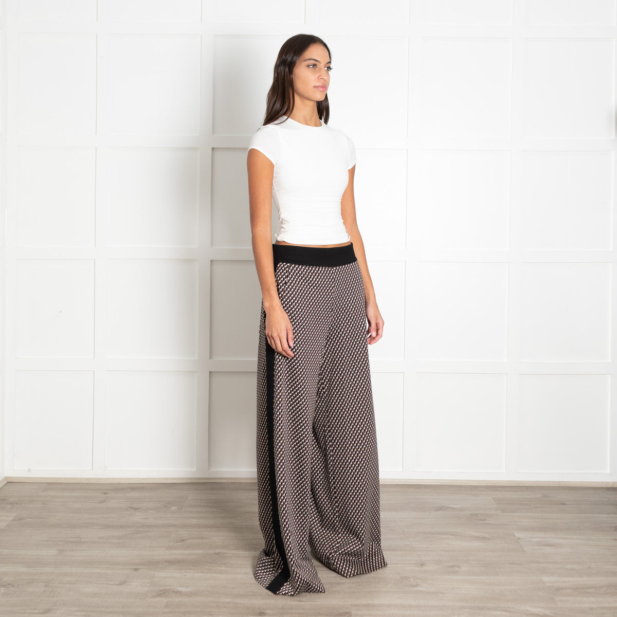 Me+Em Multicolour Geometric Pattern Wide-Leg Trousers