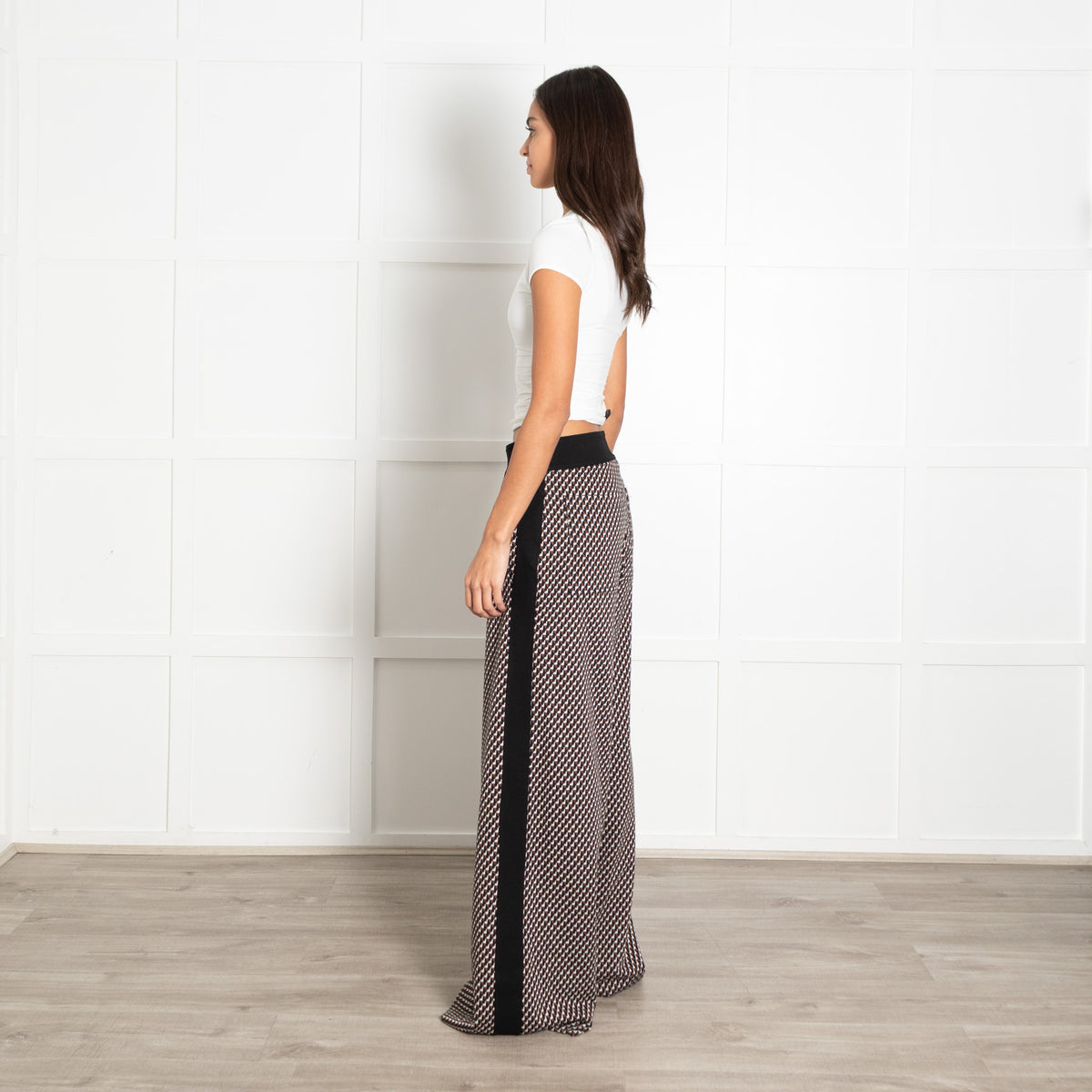 Me+Em Multicolour Geometric Pattern Wide-Leg Trousers