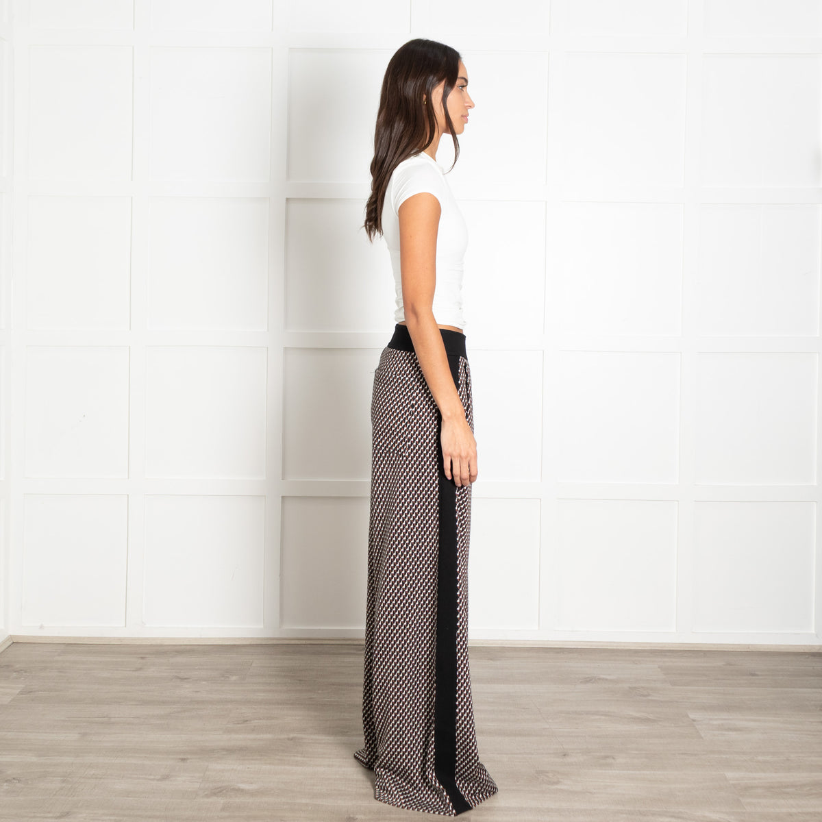 Me+Em Multicolour Geometric Pattern Wide-Leg Trousers