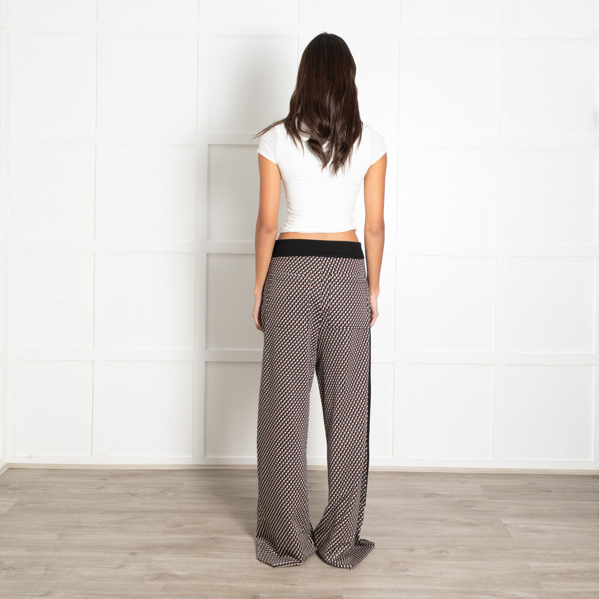 Me+Em Multicolour Geometric Pattern Wide-Leg Trousers