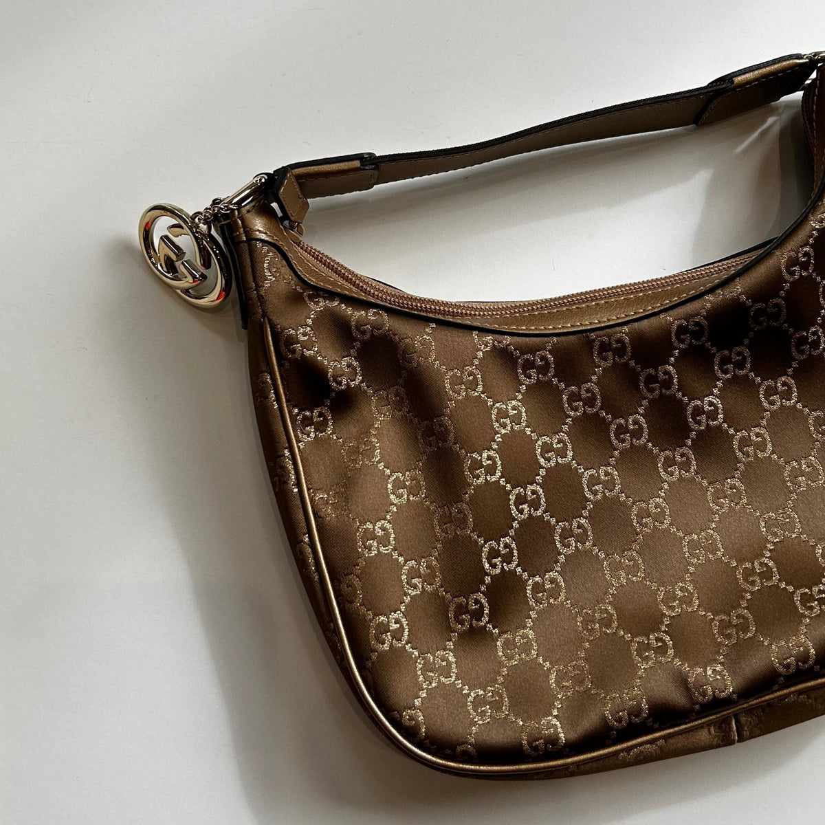 Gucci Gold GG Monogram Handbag