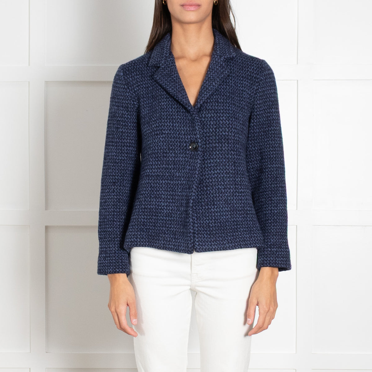 Amina Rubinacci Blue Knitted Blazer Jacket