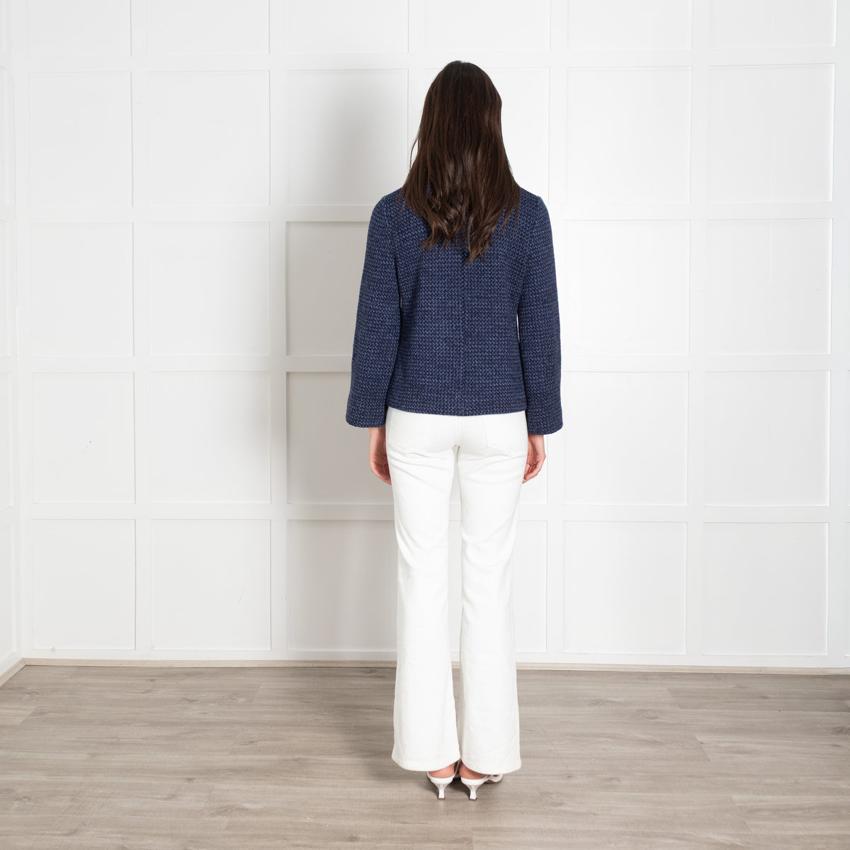 Amina Rubinacci Blue Knitted Blazer Jacket