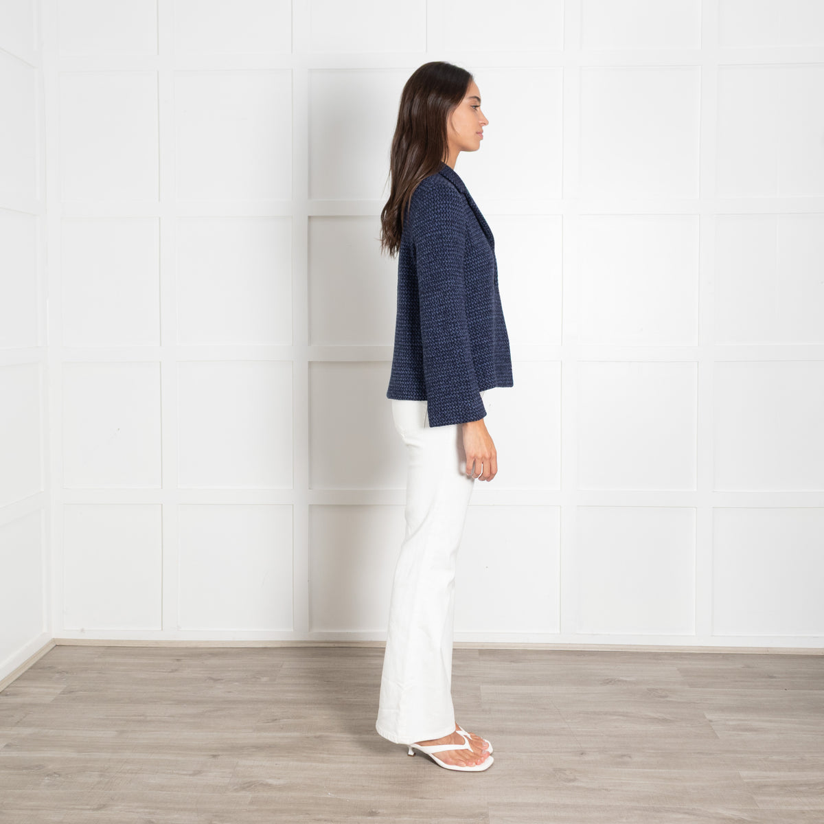 Amina Rubinacci Blue Knitted Blazer Jacket