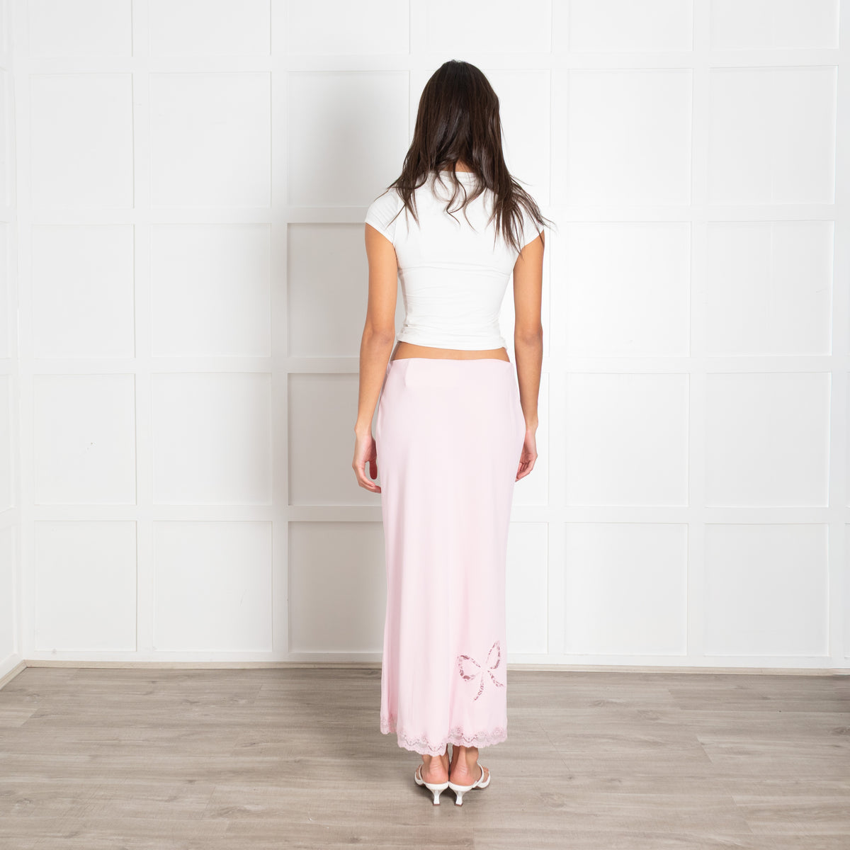 LoveShackFancy Pink Lace Detail Skirt