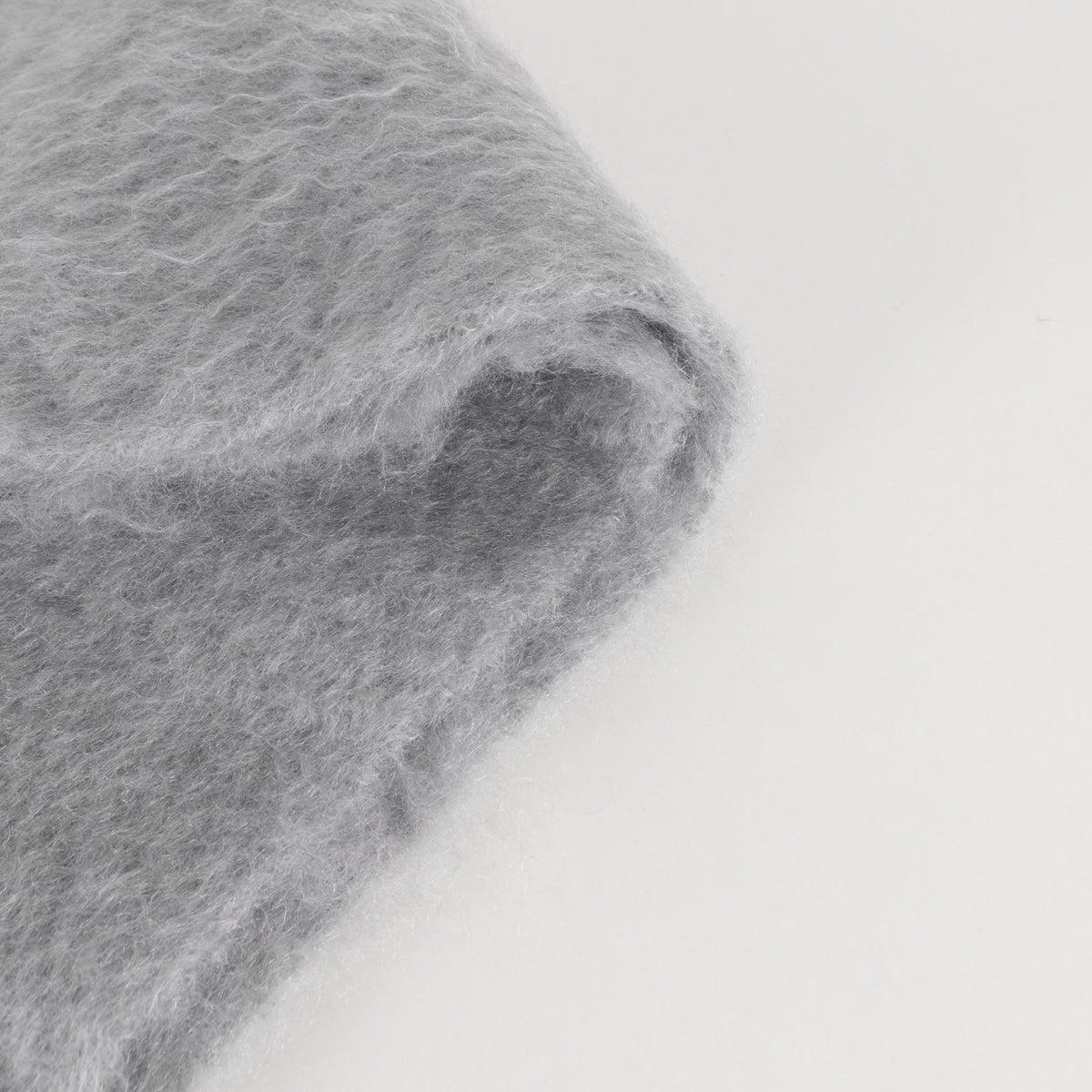 Loewe Grey Mohair Blend Leather Trim Scarf