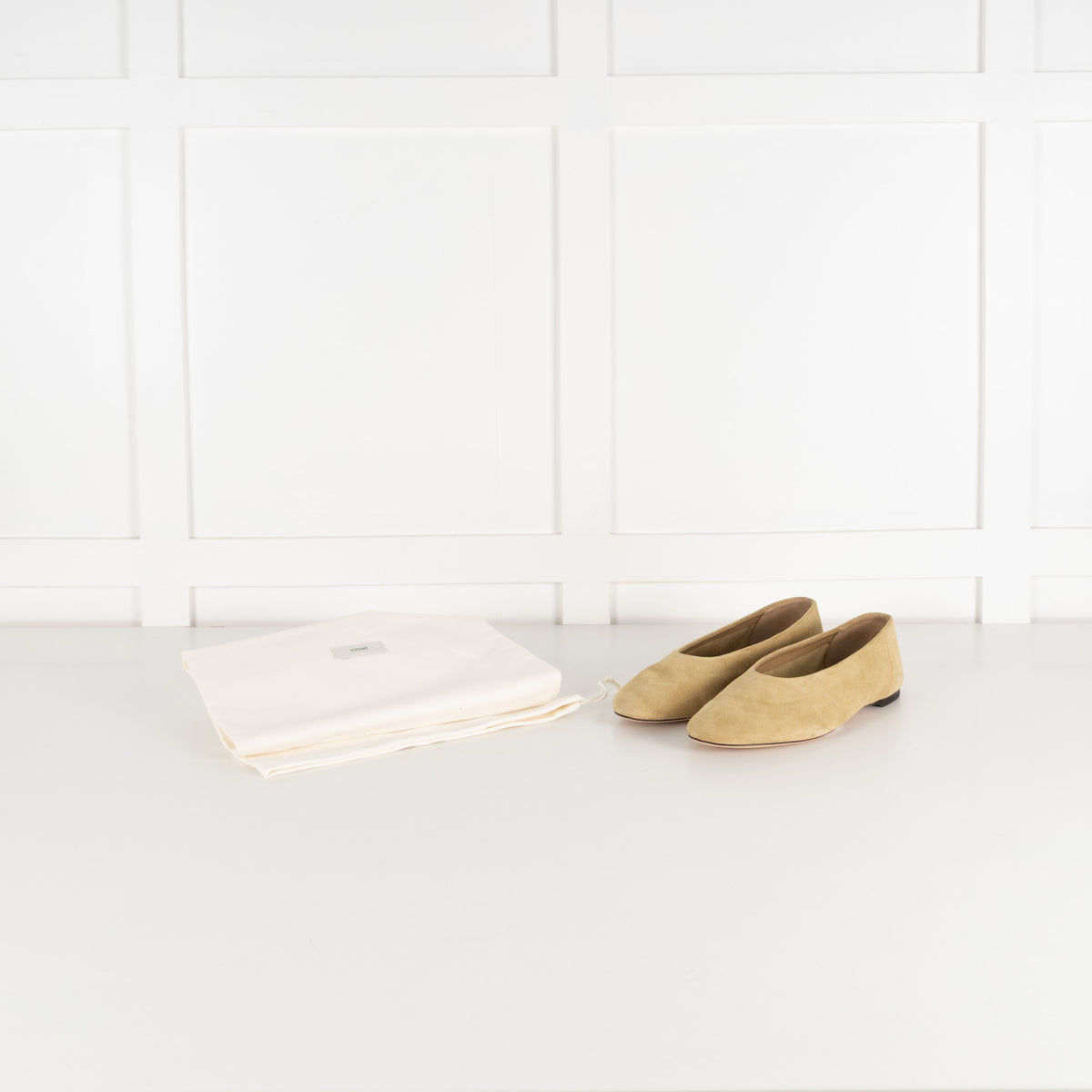 Toteme Cashew Slip Suede Ballerina Shoes