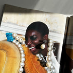 Chanel Dark Silver Rhinestone CC Pearl Drop Earrings