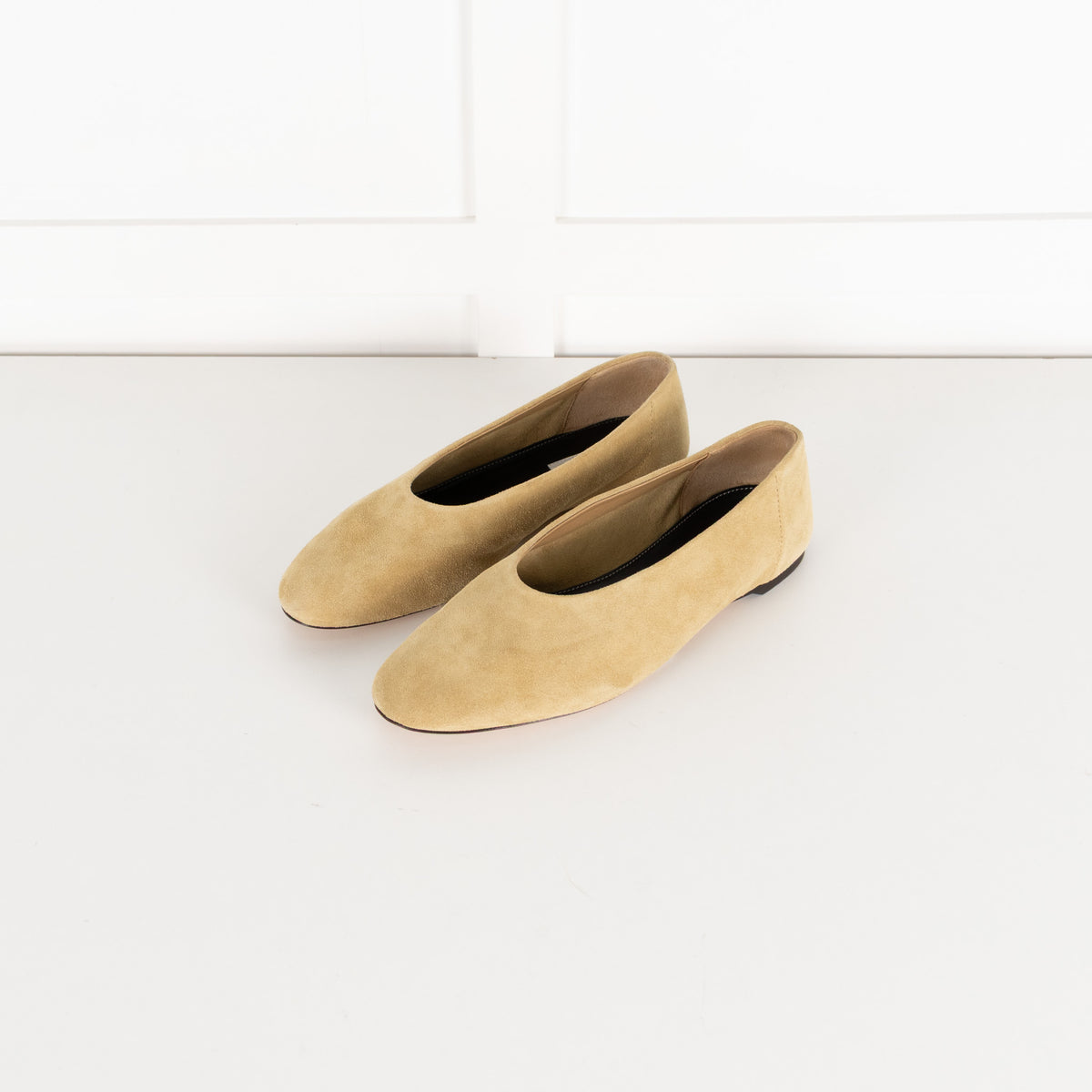 Toteme Cashew Slip Suede Ballerina Shoes